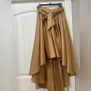 Gracia Tan Maxi A-Line Skirt with Tie Front
